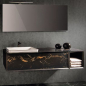 Preview: Canova Badmöbelset 12a|151 cm Nero Portoro Gres von Euro Bagno