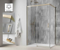 Preview: GEO S5 Schiebetür 2-teilig mit Seitenteil 90° Silberglanz, Schwarz oder Brushed Gold