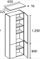 Preview: Lanzet Hochschrank mit 4 Türen 1816 x 600 x 325 mm