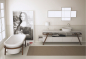 Preview: Moma Design Provence Badewanne freistehend aus White Stonage mit Gestell