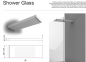 Preview: Moma Design Shower Glass Duschpaneel mit Glaskanal Regendusche Corian Glacier White