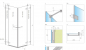 Preview: Radaway Arta 8 Eck-Duschkabine mit 2 Drehtüren an Fixteil PUK Nieste