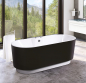 Preview: Rubicer Whirlpool-Badewanne Zen freistehend exklusive Acrylwanne schwarz / weiß