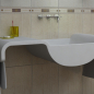 Preview: ZAD Italy Adamantx® Waschbecken Onda Waschtisch Wandmontage, italienisches Luxus-Design für Ihr Traumbad