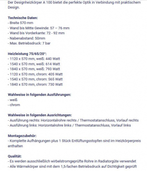 A 100 Designheizkörper von Corpotherma