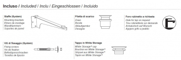 Moma Design Tecno D System Waschtischplatte Top mit Waschbecken White Stonage