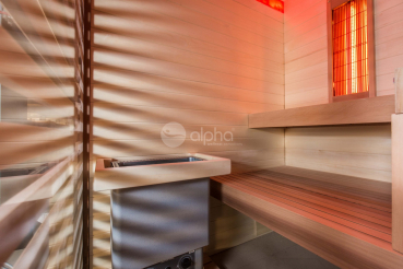 Alpha Industries Wellness Sensations Sauna Sahara Combi mit Infrarot für 2 Personen, Design für Ihren Wellnessbereich