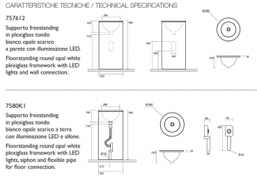 Artwork 1960 Rotondo Standwaschbecken mit LED-Beleuchtung
