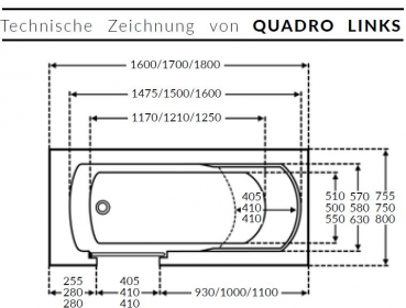 Börsting Quadro Badewanne mit Tür barrierefrei niedriger Einstieg