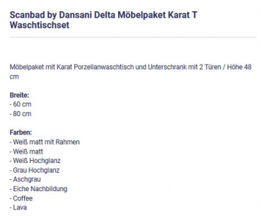 Badmöbelset Delta Karat T von Scanbad by Dansani