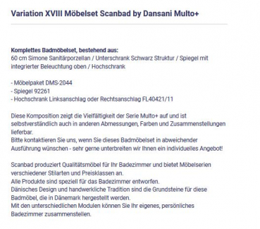 Badmöbelset Multo+ Variation XVIII von Scanbad by Dansani