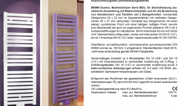 Bemm Duamo Badheizkörper Handtuchheizkörper 48 Farben flach oder rund