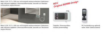 Bemm Mido Q EK-R Elektro-Badheizkörper digitales Thermostat Handtuchheizkörper weiß