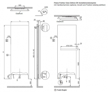Bemm Plawa Purline Glas-Edition Designheizkörper Elektroheizkörper