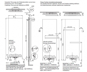 Bemm Plawa Purline Plan-Bad-/Raumwärmer Design-Heizkörper Handtuchheizkörper