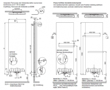 Bemm Plawa Softline Plan-Bad-/Raumwärmer Design-Heizkörper Handtuchheizkörper