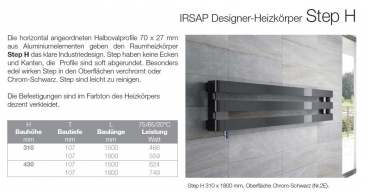 Bemm Step H Arte Designerheizkörper Raumheizkörper