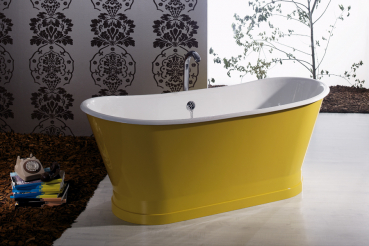 Bleu Provence Antica Colorado freistehende Badewanne aus Gusseisen in allen Farben, Design für Ihr Traumbad