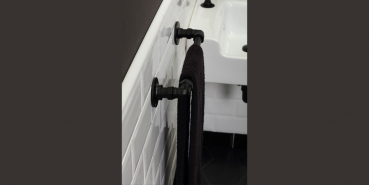 Bleu Provence Industrial Handtuchhalter 40cm zur Wandmontage, Retro-Design für Ihr Traumbad