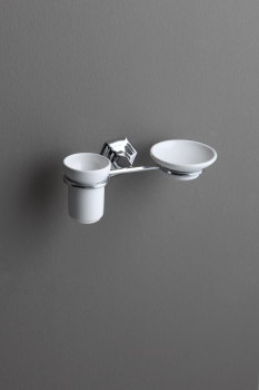 Bleu Provence Lux Keramik Seifenschale und Becher zur Wandmontage, Retro-Design für Ihr Traumbad