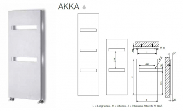 Brandoni Akka Designheizkörper Handtuchheizkörper mit glatter Front