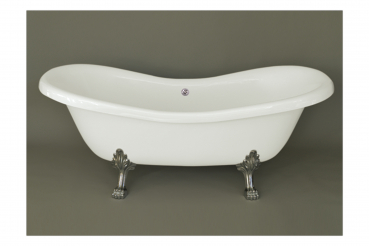 Börsting Nostalgie-Badewanne Mineralguss Marie 188 mit 2 hohen Rückenlehnen freistehend, Luxus-Design für Ihr Traumbad