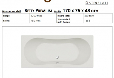 Börsting Rechteckwanne Betty Acryl-Badewanne mit optionalem Whirlpool, modernes Design für Ihr Traumbad