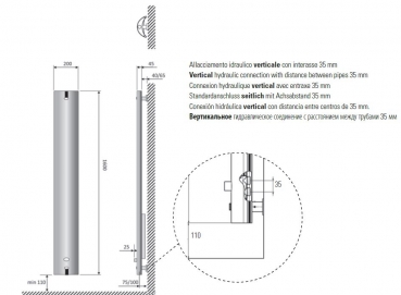 Caleido Designheizkörper Stilus Wall exklusiver Heizkörper mit optionaler LED-Beleuchtung