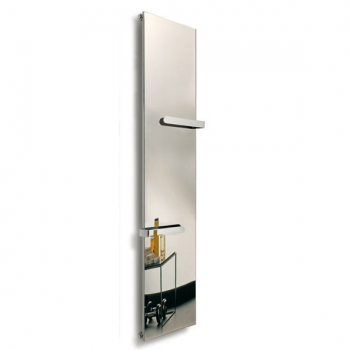 Caleido Ice bagno short inox reflex single vertical Designheizkörper mit Handtuchhalter