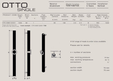 Carisa Otto Single Bath Bad-Designheizkörper Aluminiumheizkörper