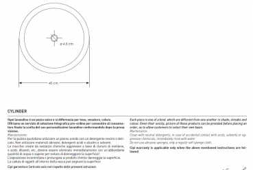 Cipi Cylinder Dark Marmor Standwaschbecken Säulenwaschbecken