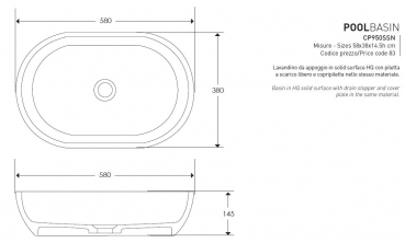 Cipi Pool Aufsatzwaschbecken aus Solid Surface