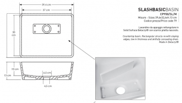 Cipi Slash Aufsatzwaschbecken aus Solid Surface