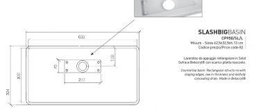 Cipi Slash Aufsatzwaschbecken aus Solid Surface