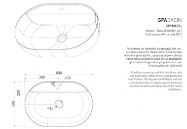 Cipi Spa Aufsatzwaschbecken  aus Solid Surface