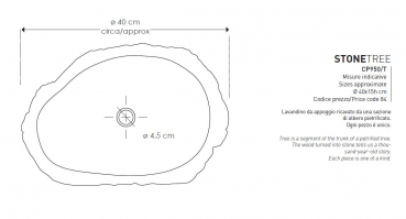 Cipi Stone Tree Aufsatzwaschbecken aus versteinertem Holz