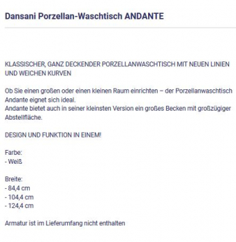 Dansani Andante Waschbecken