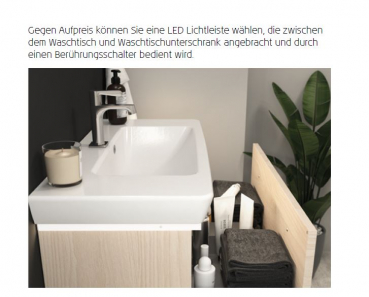 Dansani Badmöbelset Scanbad Multo+ Small mit Waschtisch Lotto 65 cm und Spiegelschrank, modernes Design für Ihr Traumbad