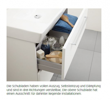 Dansani Badmöbelset Scanbad Multo+ Small mit Waschtisch Lotto 85 cm und Spiegel, modernes Design für Ihr Traumbad