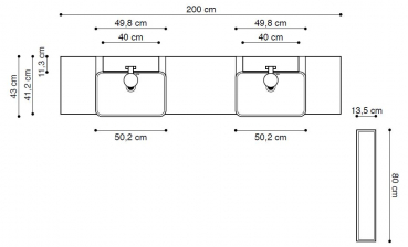 Dansani Badmöbelset Calidris Frame, Einrichtungsbeispiel 19