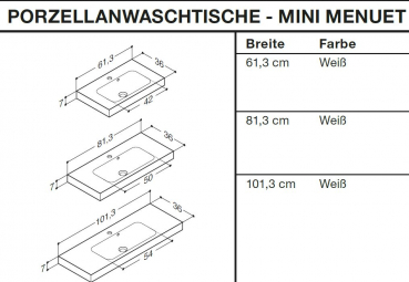 Dansani Mini Menuet Porzellanwaschbecken