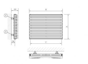 Deltacalor Harp horizontal double Designheizkörper Raumheizkörper