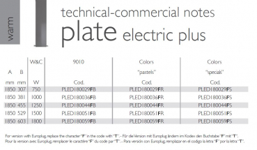 Deltacalor Plate electric plus Elektroheizkörper Designheizkörper Heizkörper