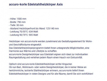 Edelstahl-Heizkörper Axis von accuro-korle Design