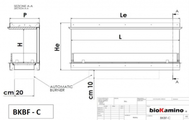 Ethanol Einbau-Kamin 3 Seiten offen BKBF-C-Serie von bioKamino