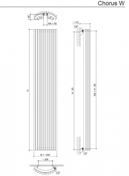 Eucotherm Chorus-W mit Trapezrohren gebogener Raumheizkörper Designheizkörper