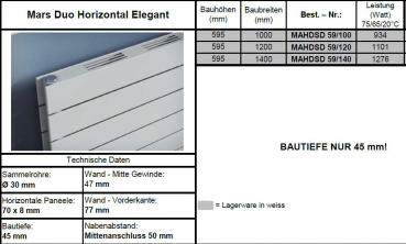 Eucotherm Mars Duo Elegant Raumheizkörper Paneelheizkörper Designheizkörper