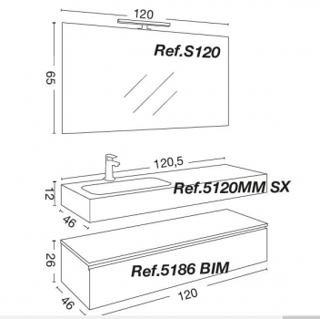 Box Badmöbelset 1|120 cm von Euro Bagno