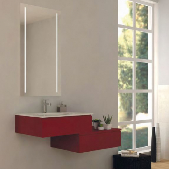 Fly Badmöbelset 3|110+125 cm Rosso Brillante von Euro Bagno