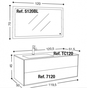 Parigi Badmöbelset 17|121 cm Sherwood von Euro Bagno